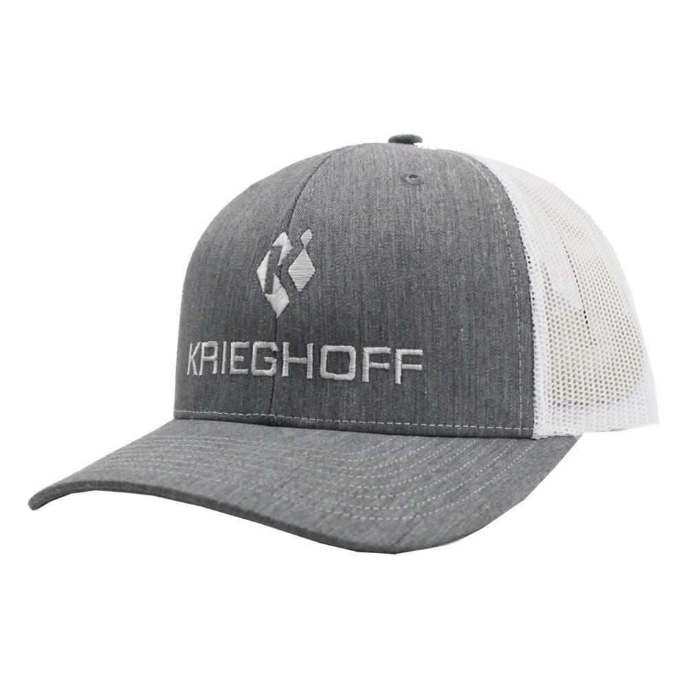 Krieghoff “Richardson” Trucker Hat, Heather Grey/White