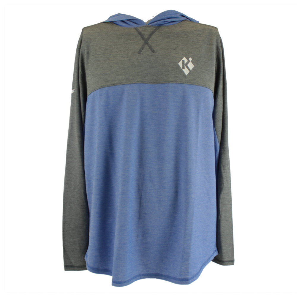 Long Sleeve “Butter” Hoodie, Black/Nautical Blue