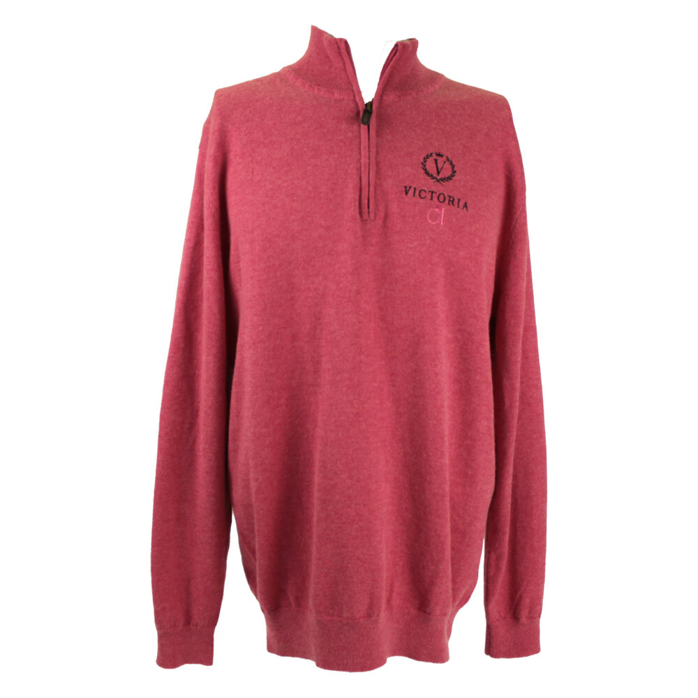 “Winsley” 1/4 Zip Pink Sweater, Victoria, by Club Interchasse