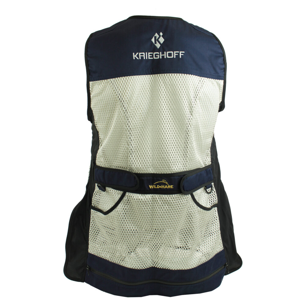 Krieghoff Ladies’ “Comfort Fit” Mesh Vest by Wild Hare – Right Handed, Navy Blue/Silver
